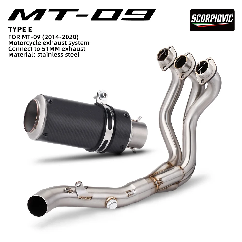 

For MT-09 FZ-09 FJ09 MT09 FZ09 TRACER 900 2014-2020 51mm Motorcycle Exhaust System