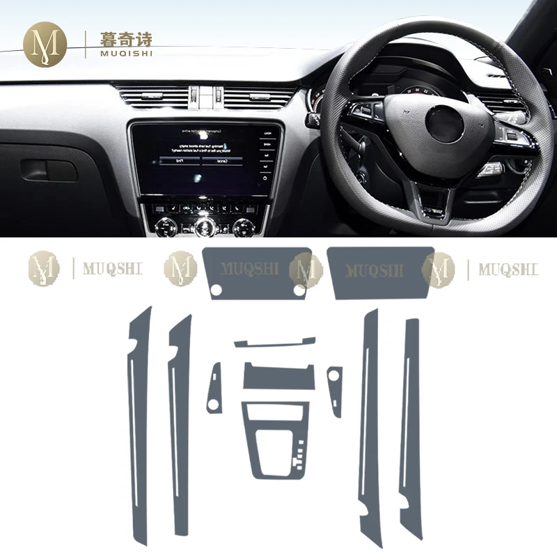 For SKODA Octavia A7 2017-2021 Car Interior Center console Transparent TPU Protective film Anti-scratch Repair film Accessories