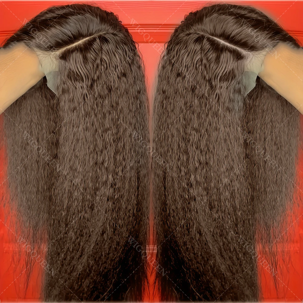 

Кудрявый прямой парик фронта шнурка Предварительно выщипанный шоколадно-коричневый с крошечными узлами 13x6 HD Парик фронтальной части шнурка человеческих волос Яки Волнистый парик с волосами ребенка