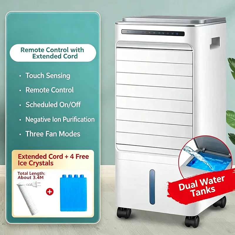Kipas Kristal Es Portabel Kipas Portabel Ringkas untuk Kamar Asrama Kipas Kabut Es Berisi Air Pendamping AC Pendingin Cepat