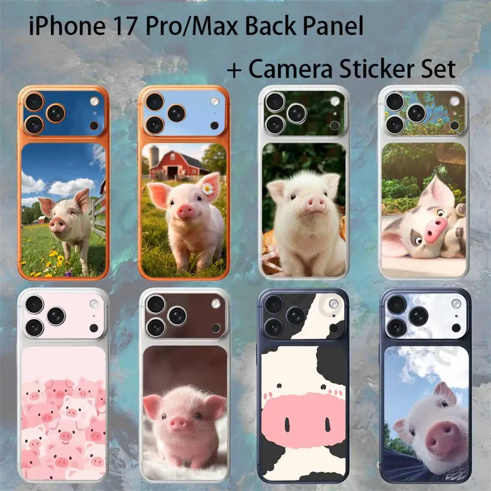 

Cute pig For iPhone 17 Pro /Pro Max Battry Back Cover with Camera Decal Skin Rear Protective Sticker Film