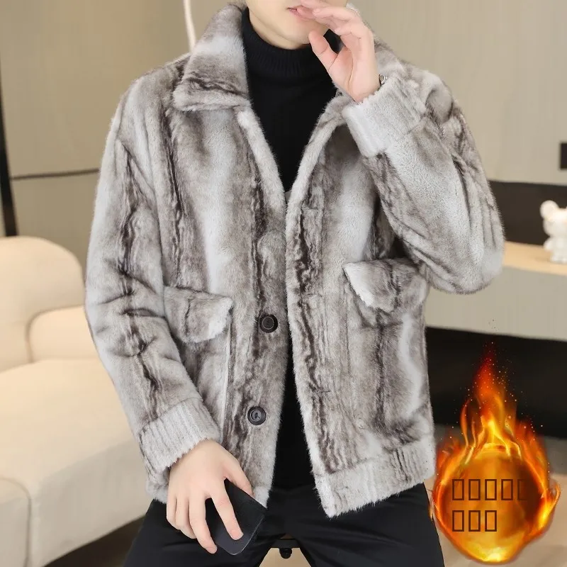 

Модная повседневная мужская куртка 2026 года, новая модель, с отложным воротником, из полиэфирного волокна, приталенного кроя, зимняя верхняя одежда