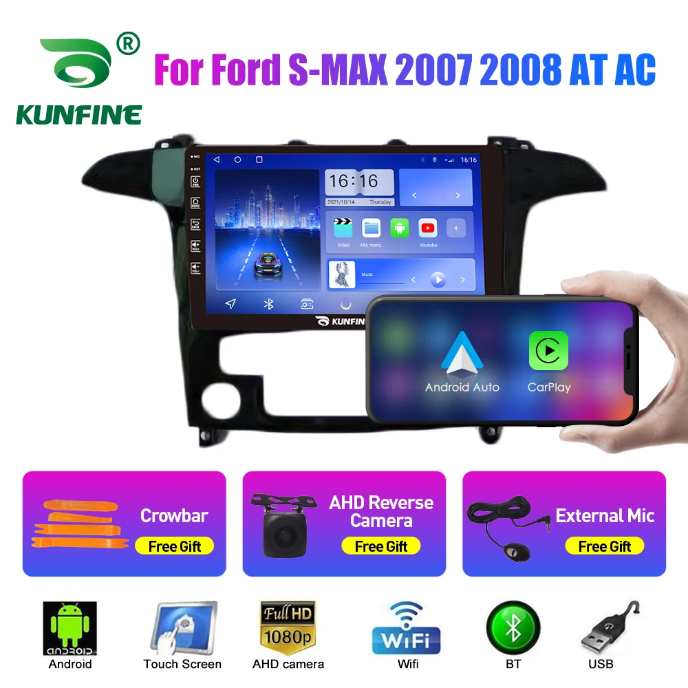 

10,33-дюймовый автомобильный радиоприемник для Ford S-MAX 2007 2008 2Din Android, восьмиядерный автомобильный стерео DVD, GPS-навигатор, плеер, QLED-экран Carplay