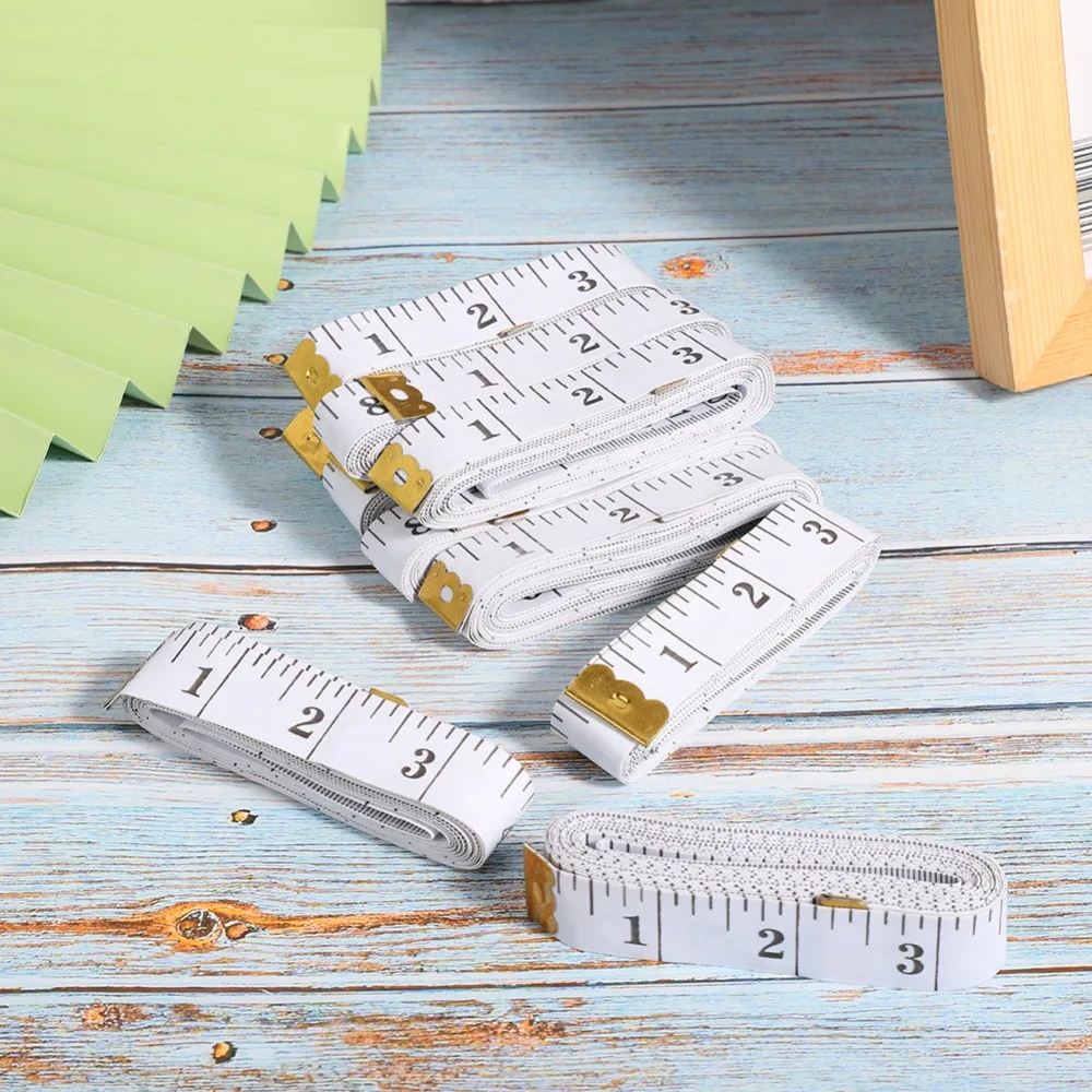 10Pcs Portable 120-inch Soft Measuring Tape White Flexible Ruler Body Measuring Tape Tailor Tape For Weight Loss