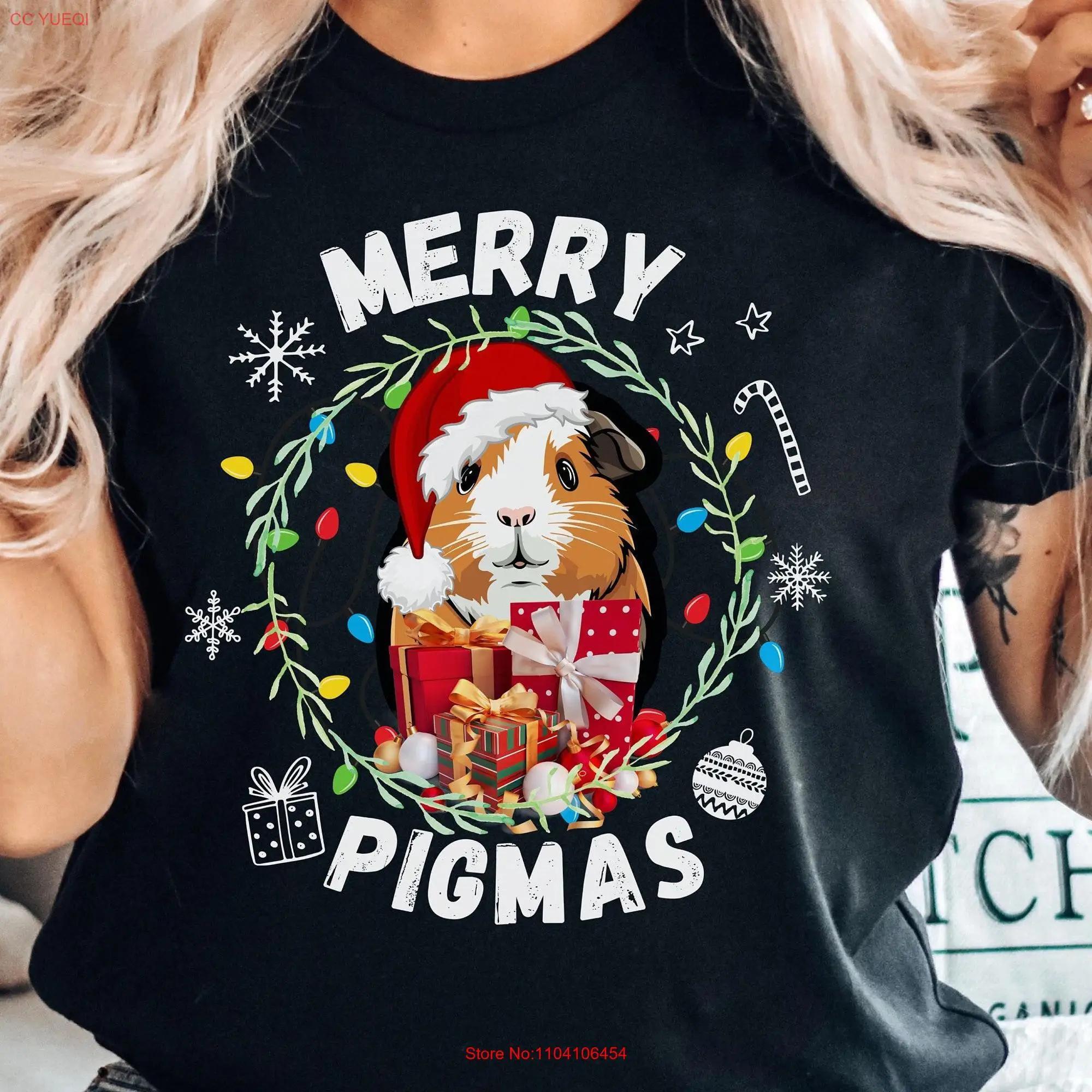 Christmas Guinea Pig T Shirt Merry Pigmas Mom Clothes Funny long or short sleeves