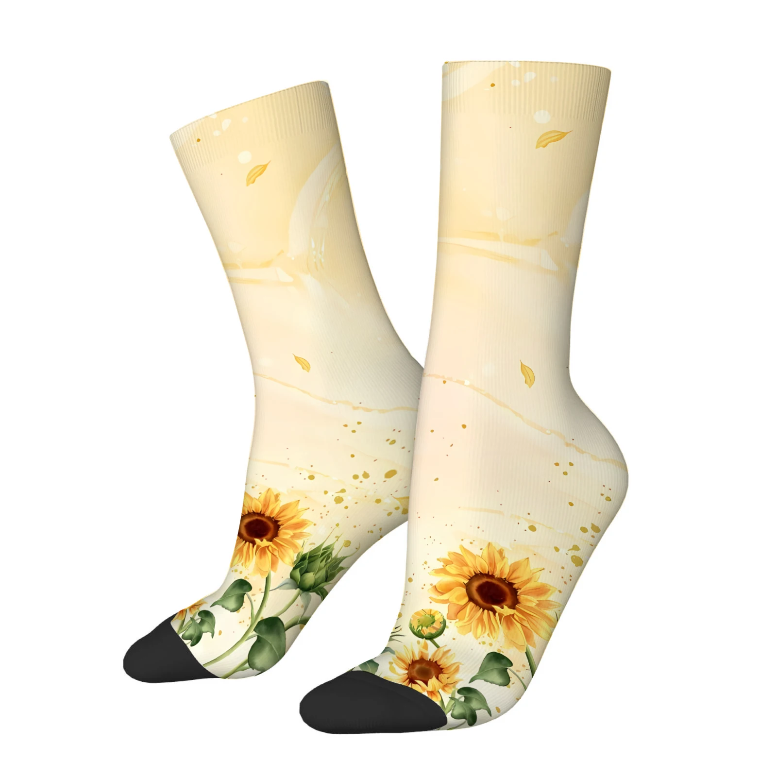 

1 пара новых носков, модный узор, тканый материал из смеси полиэстера и спандекса — мягкие и удобные носки для отдыха, дышащие пот-або