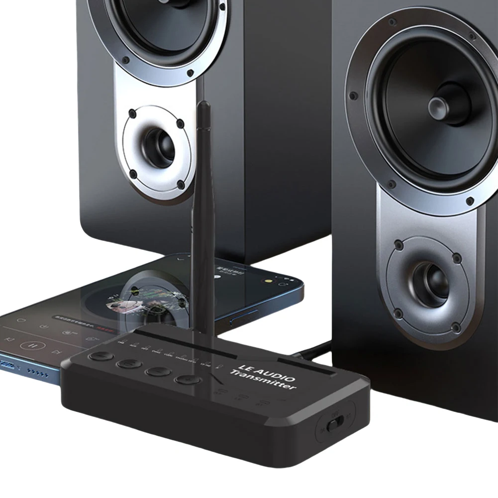 

Беспроводной аудиоадаптер LE (Bluetooth 5.3) для музыки: USB/AUX/Opt/Coax, совместимый с Bluetooth, для ТВ и наушников