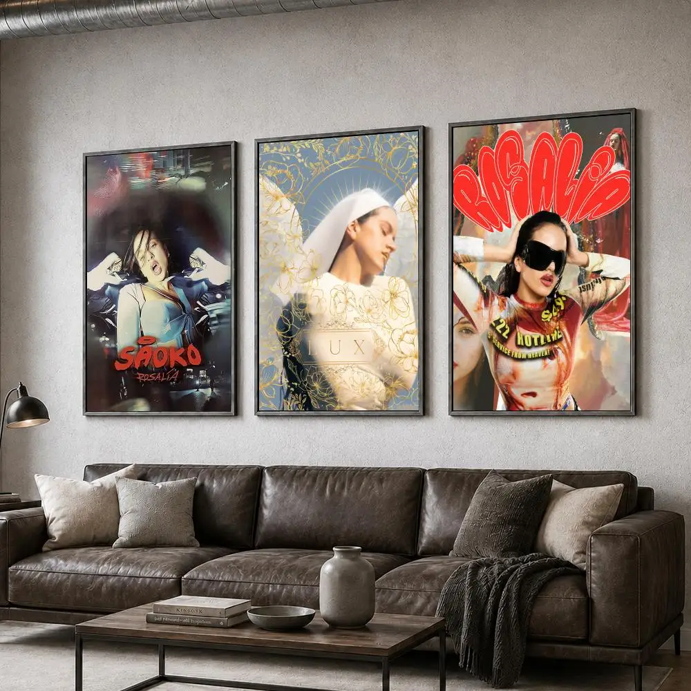 Music Rosalia Latin Pop Poster  PP Self Adhesive Home Garage Dorm Bar Wall Decor Aesthetic Retro Gift