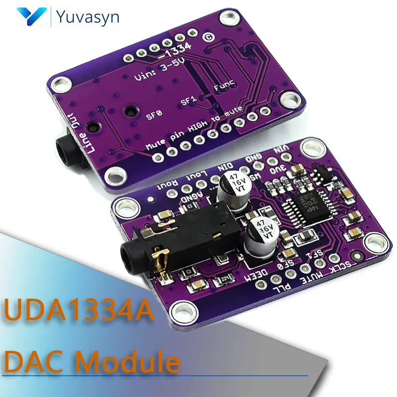UDA1334A I2S DAC Module Audio Stereo Decoder UDA1334 Single-channel Stereo Decoder 3.3V - 5V DIY Level Output for Raspberry Pi