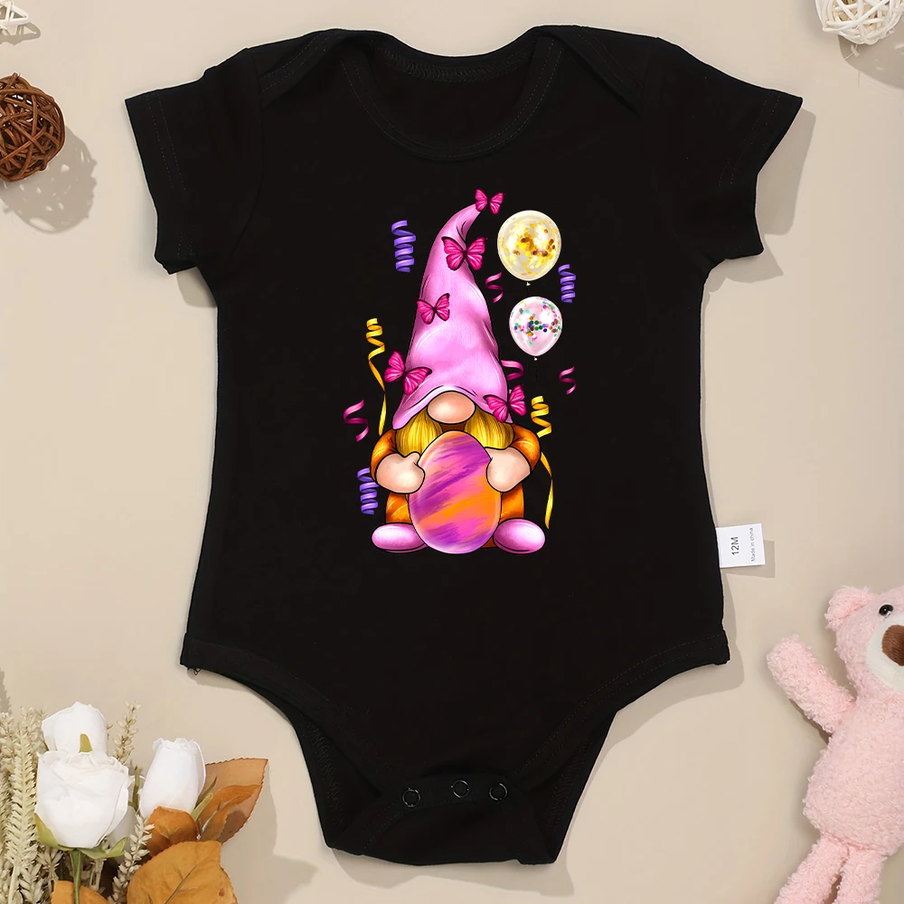 Gnomes aux œufs de Pâques de style européen pour bébés filles, grenouillères pour bébés, barboteuse en coton, vêtements mignons, tendance de la mode, style festival, livraison rapide