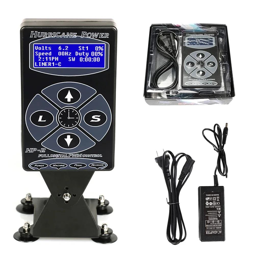 

HP-2 Dual Intelligent Digital LCD Rotary Tattoo Power Supply Kit with Cord Fits for All Tattoo Machine Supplies