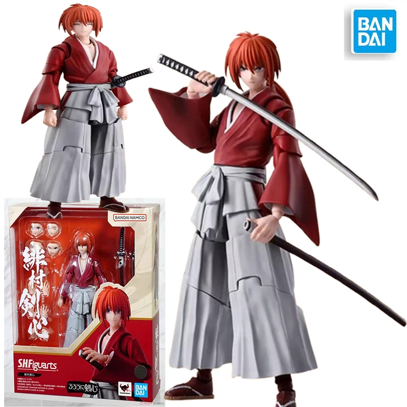 

Bandai Genuine Rurouni Kenshin Model Kit Anime Figures SHF Himura Kenshin Action Figure Collection Model for Kids Toys