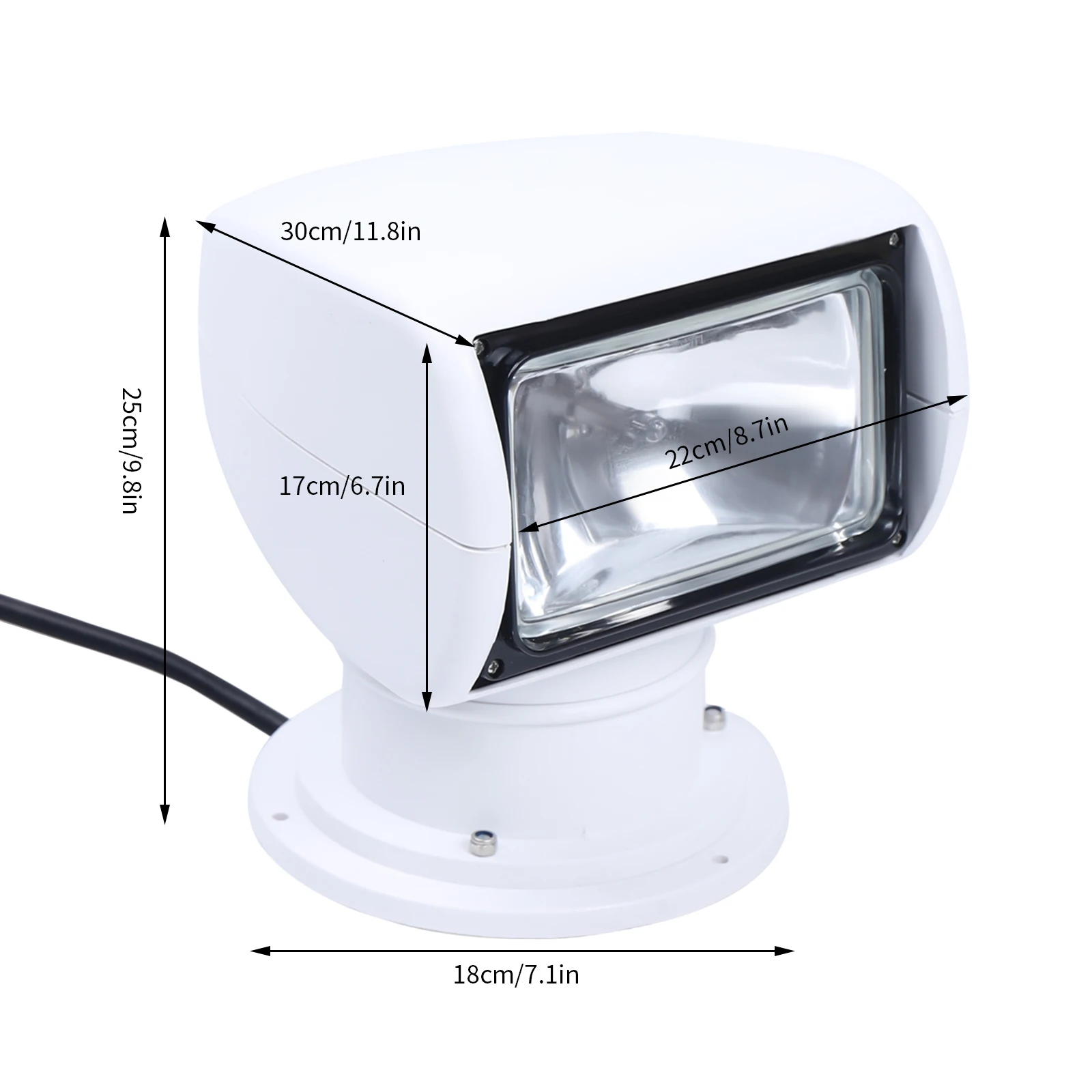 Imagem -06 - Holofote Led para Barco Marinho Controle Remoto Farol 100 w Iate Guarda Costeira Barco de Pesca 360 ° Giratória 2500lm