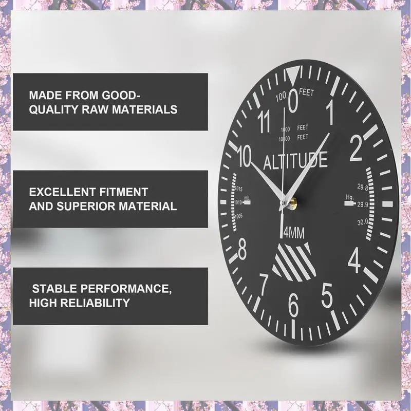 2025 Trend Altimeter Wall Clock Tracking Pilot Air Plane Altitude Measurement Modern Wall Watch Classic Instrument Home Decor