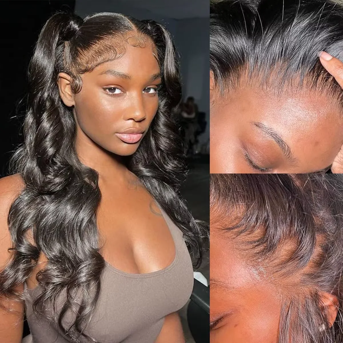 BINF Hair 4x4 Body Wave Lace Closure, nur vorgezupft, transparente Schweizer Spitze, Echthaar für schwarze Frauen, vollständig weich. – Detail 9