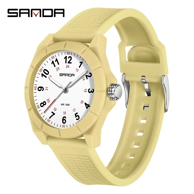 

SANDA 6232, лучший бренд, кварцевые часы, детские простые водонепроницаемые силиконовые ремешки, ночник, часы для мальчиков и девочек, reloj niño