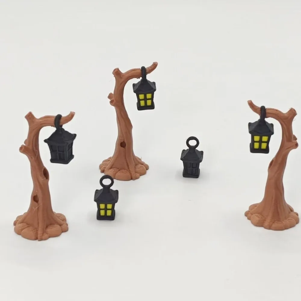 3D Printing Micro Landscape Tree Light Ornaments Decorative Plastic Mini Withered Tree Lantern Detachable Hanging Tree Ornament