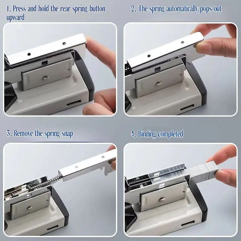 Sturdy Handhled Metal Staplers Portable Bookbinding Stapling Tool 2-200sheet Capacity Heavy Duty Staples Fit For Office Supplies