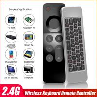 W3 2.4G Wireless Air Mouse Gyroscope IR Learning Smart Voice Remote Control Mini Keyboard For Android TV Box X96 PC Projector