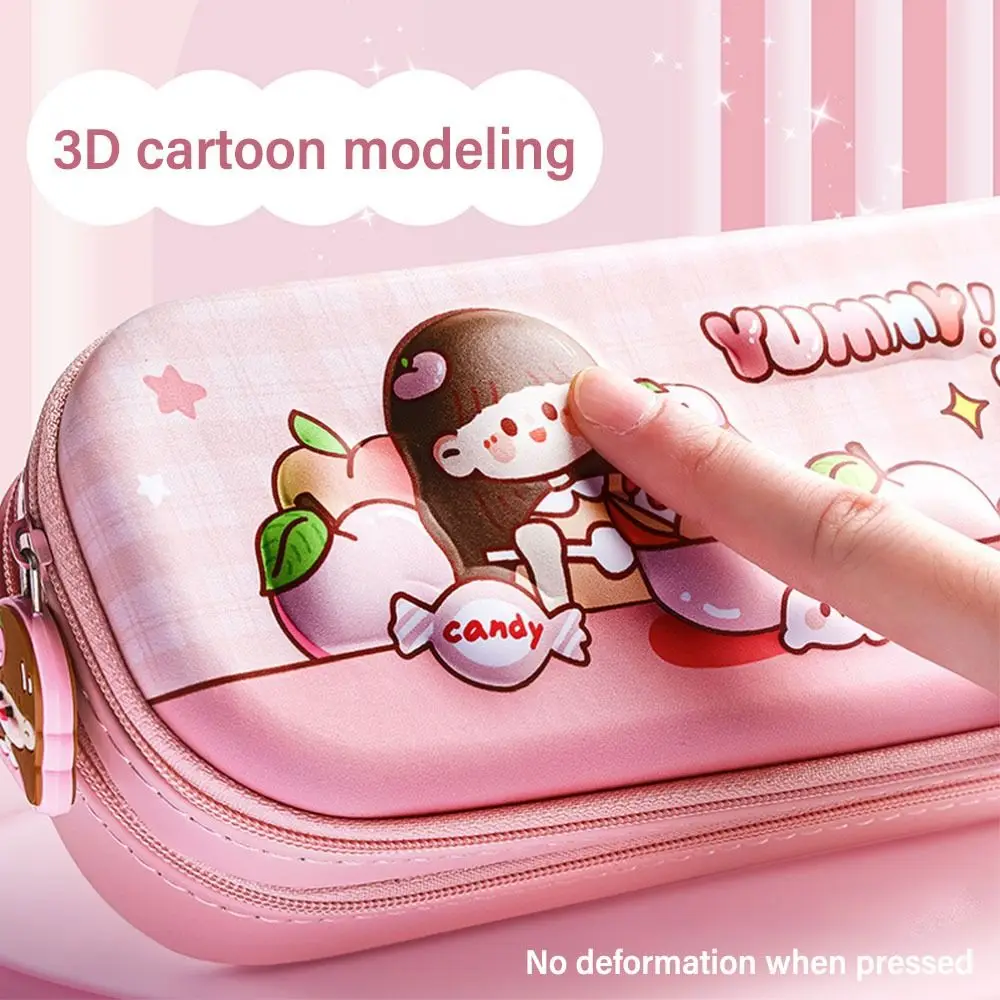 Imagem -05 - Double Layer 3d Cartoon Pencil Case Pen Storage Papelaria Grande Capacidade Organizador Presente para Estudantes