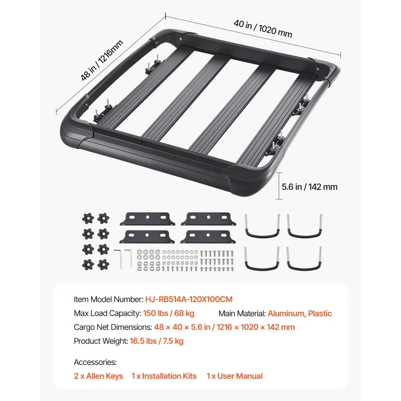 Factory Hot Sale-High Quality 11. Inch Universal -Rust Alloy Steel Roof Rack Basket Car Top Lage Holder Fit SUV Rooftop Cargo St