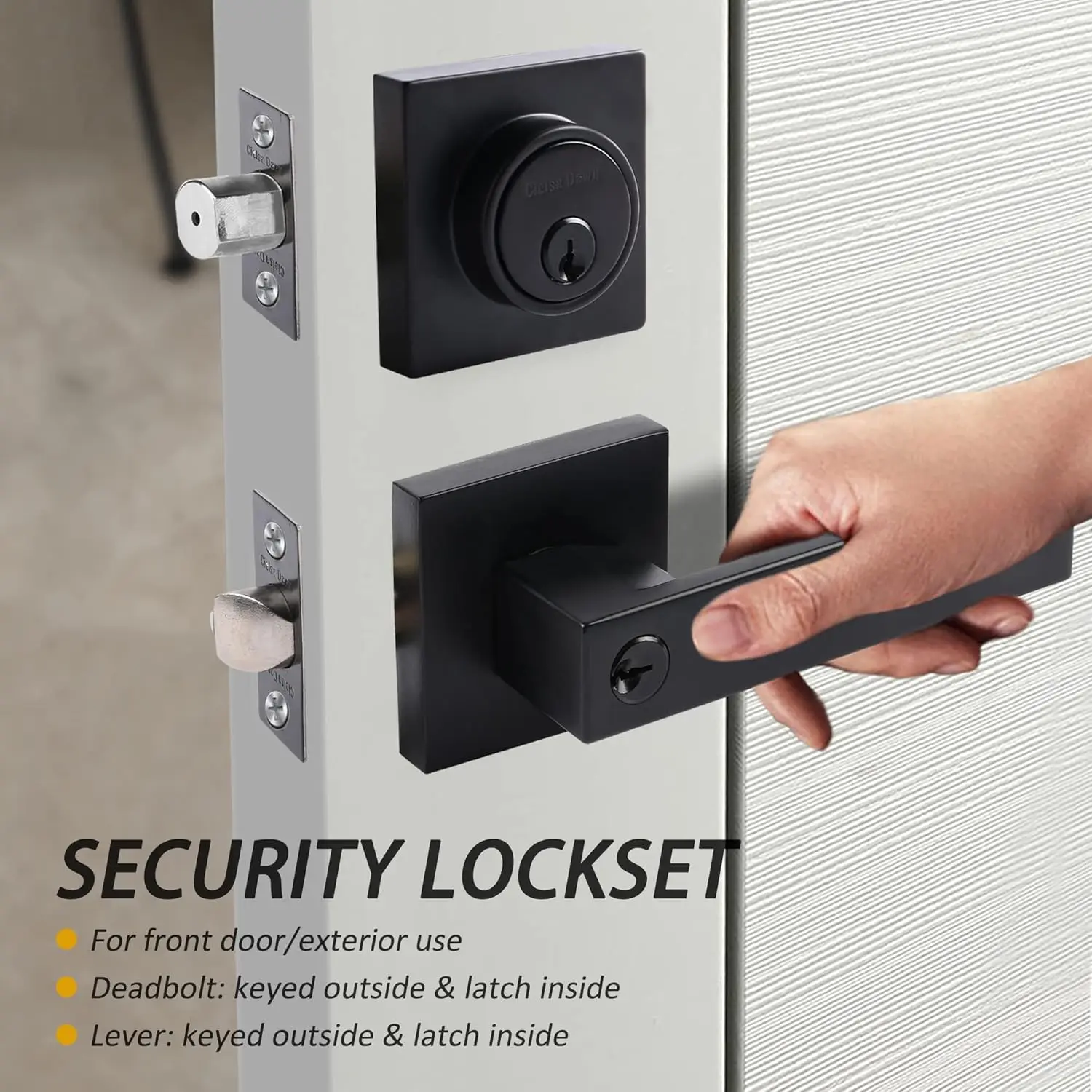 Front Door Lock Set Exterior door lock set,Door Handle With Single Cylinder Deadbolt Lock,Keyed Alike Door Locks For Front Door(