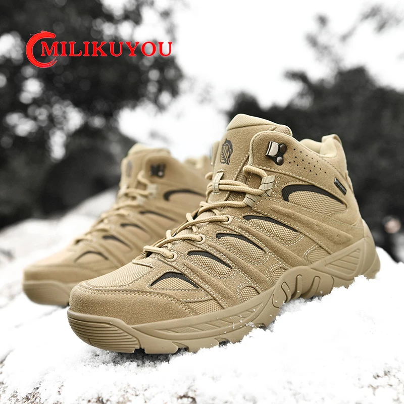 Outdoor work boots backpacker Men Sneakers Winter Trekking Shoes Snow Boots Training Man Work Shoes Ankle Boots Big Size39-47