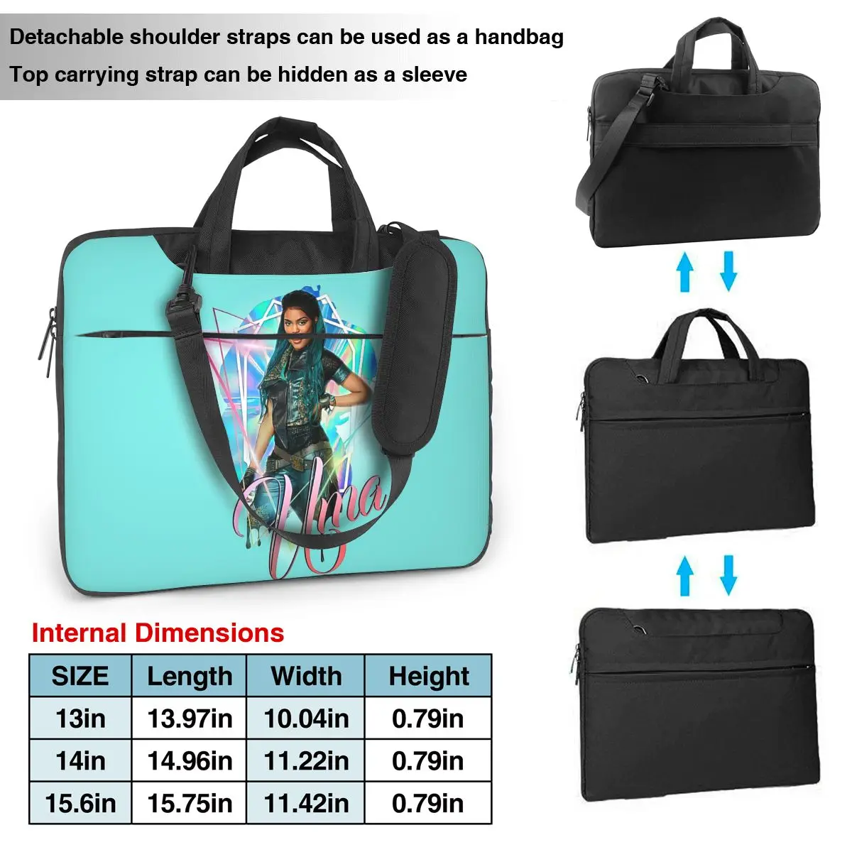 Uma Princess - Descendants 3 Laptop Bag Shockproof Case Computer Bag 13 14 15.6 Inch Crossbody Laptop Pouch For Macbook Pro Air