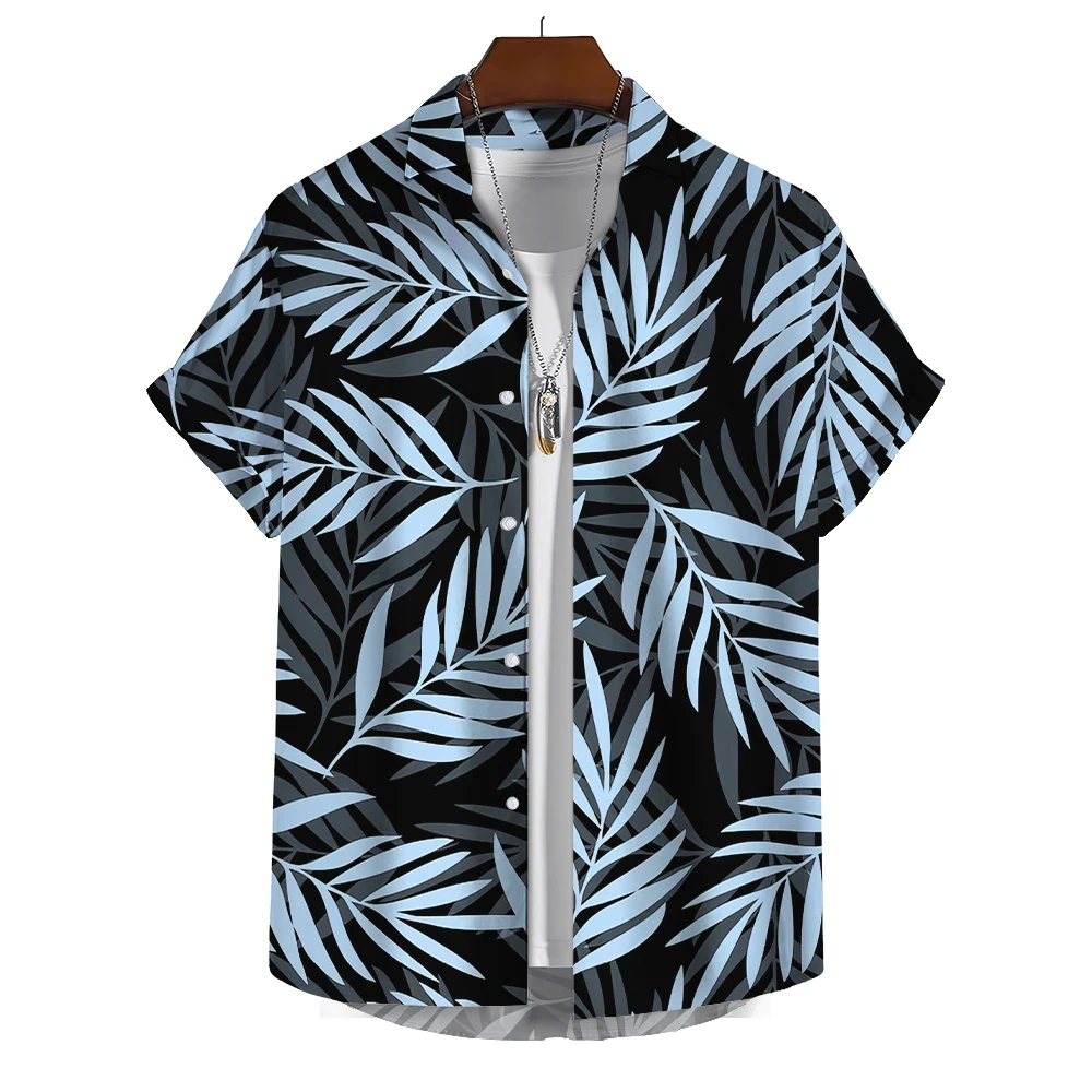 Men's Hawaiian Shirts 3D Print Fallen Leaves Graphics Fashion Button Short Sleeve Lapel Streetwear Blouse shirts for men Summer