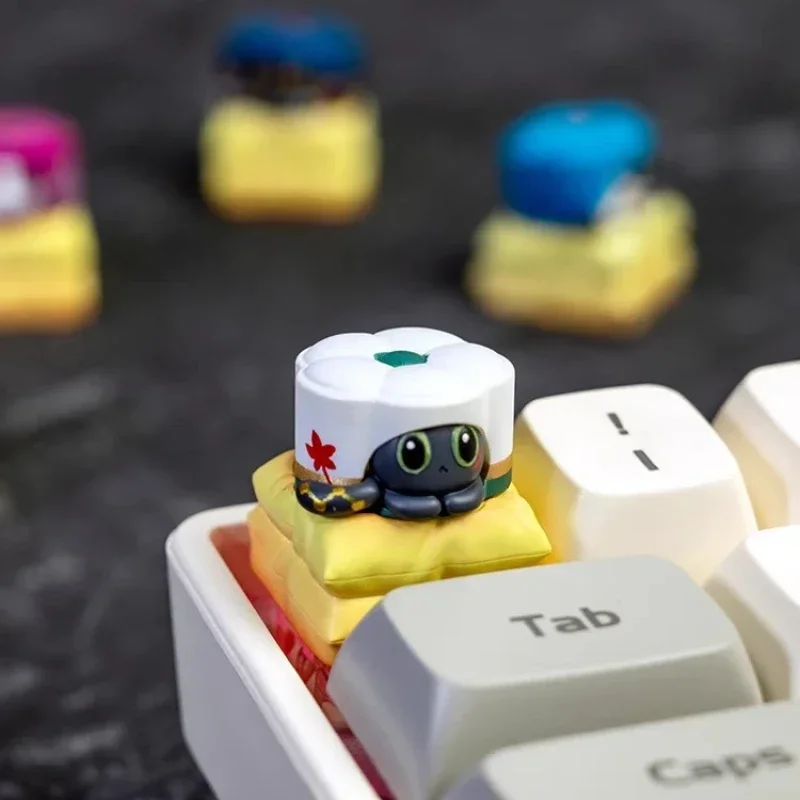 Sztár Karfa Cica Tészta kulcs kupak Gyanta MX Vasúti váltó kezét csiszoló Színezés Műkődés Jellem Szokás keycaps számára Gépi Kulcskarika Adomány