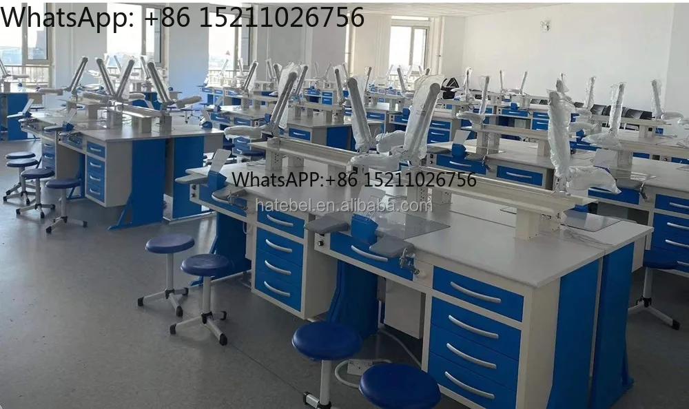 Multifunctional Dental Lab Bench 1.75m Dental Double Technician Work Table view 5