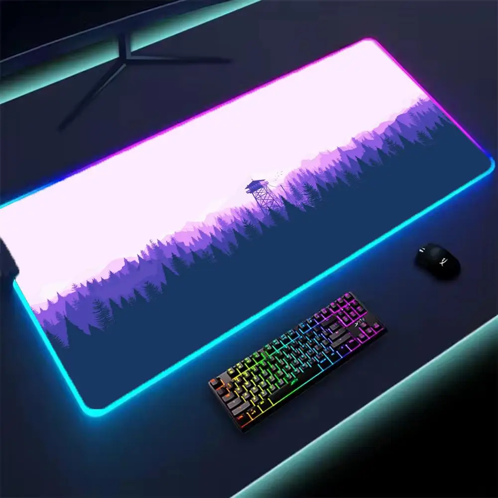

Gaming Non-Slip Mouse Pad RGB Deep Forest Firewatch LED Mousepad PC Gamer Computer Luminous Light 900x400 Large Keyboard Deskmat