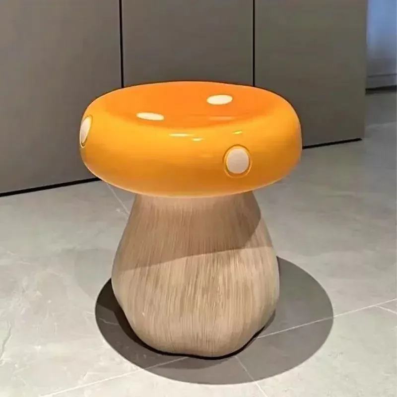 

Modern Simple Mushroom Cartoon Shape Stool Floor Decoration Gift Home Bedroom Living Room Shoes Replace Stool Ottomans Furniture