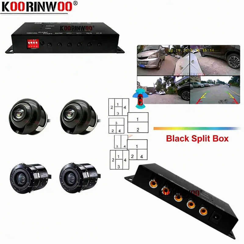 Parking Accessories Car Intelligent System 360 Parking Switch Box Split Interior Ornaments For Auto Front Side Left Right Camera