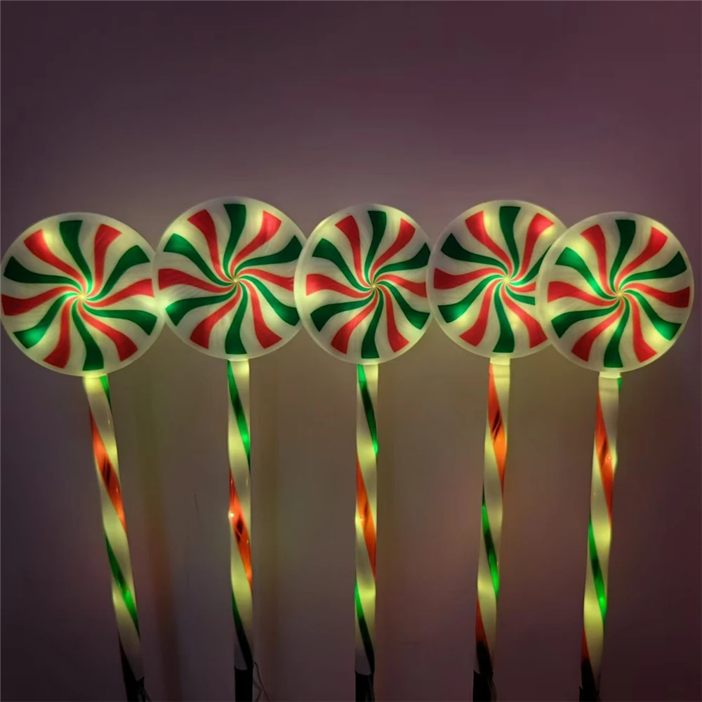 Imagem -06 - Solar Powered Lollipop Jardim Luzes Decorações do Natal Impermeável Stake Luzes ao ar Livre 608 Pcs