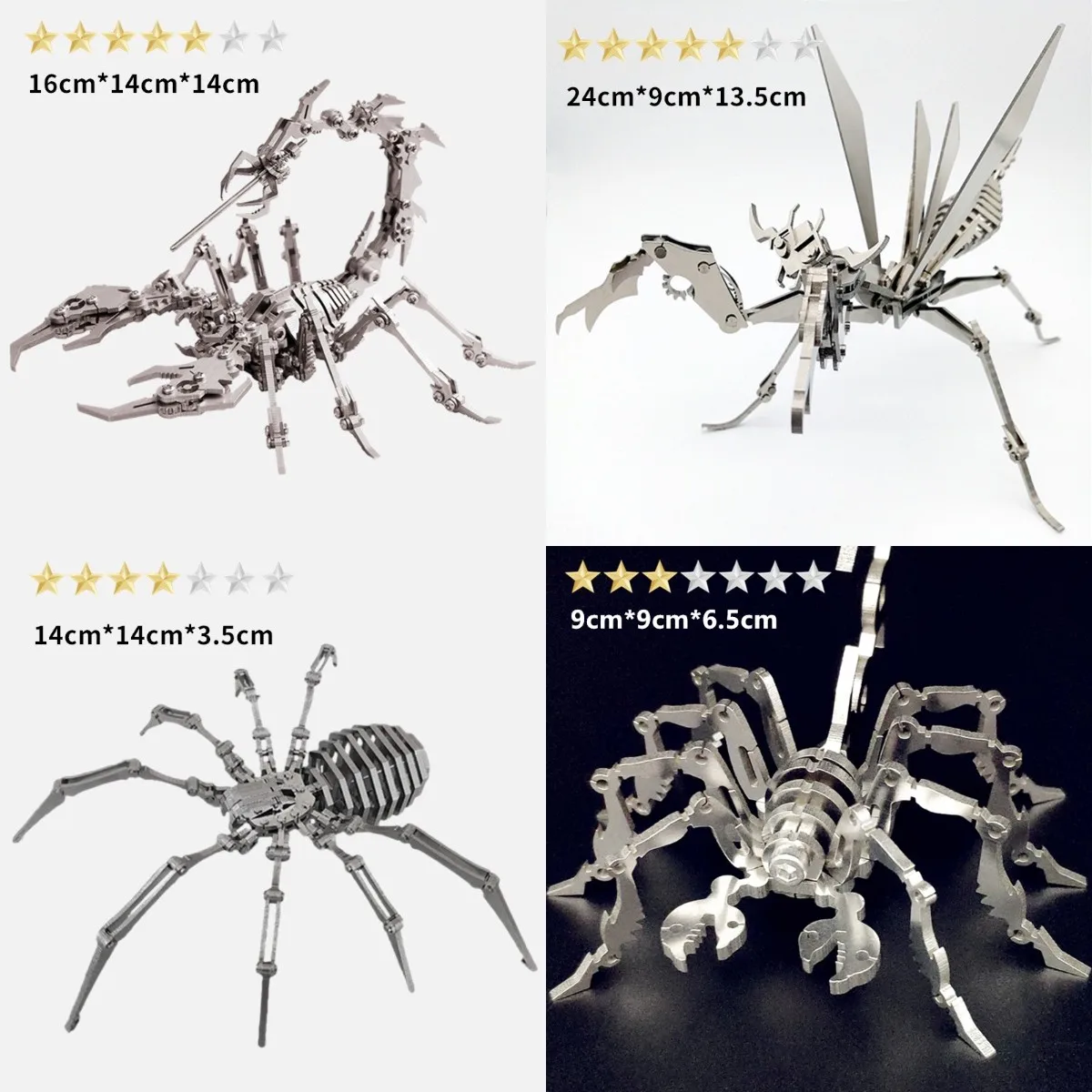 3D Metal Puzzle Animal Spider King Plus Version Model Scorpion Jigsaw DIY Mantis Beast Assembly Kits Toy Children Birthday Gifts