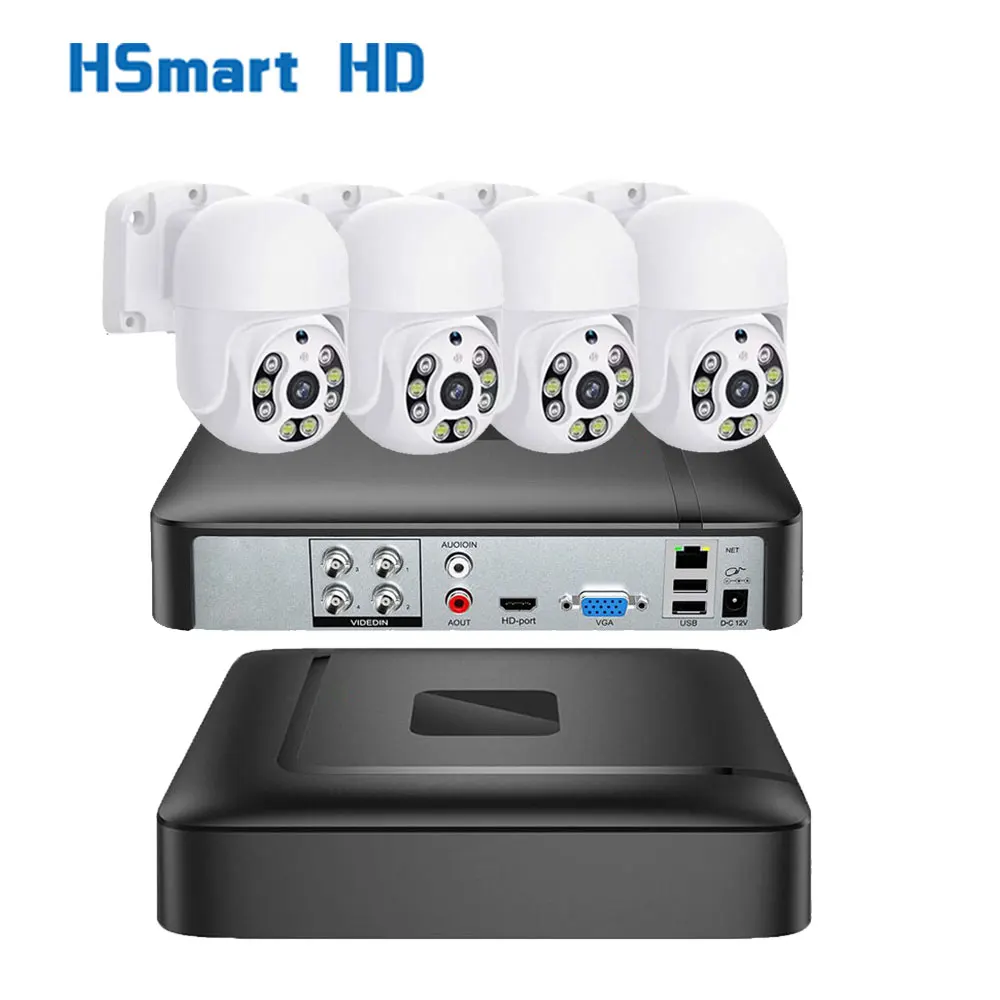 4CH 5MP H.265 Mini DVR HD 5 in 1 DVR NVR Mini AHD 2.0MP Outdoor 1080P Speed Dome CCTV Camera Systems Home Video Surveillance Kit