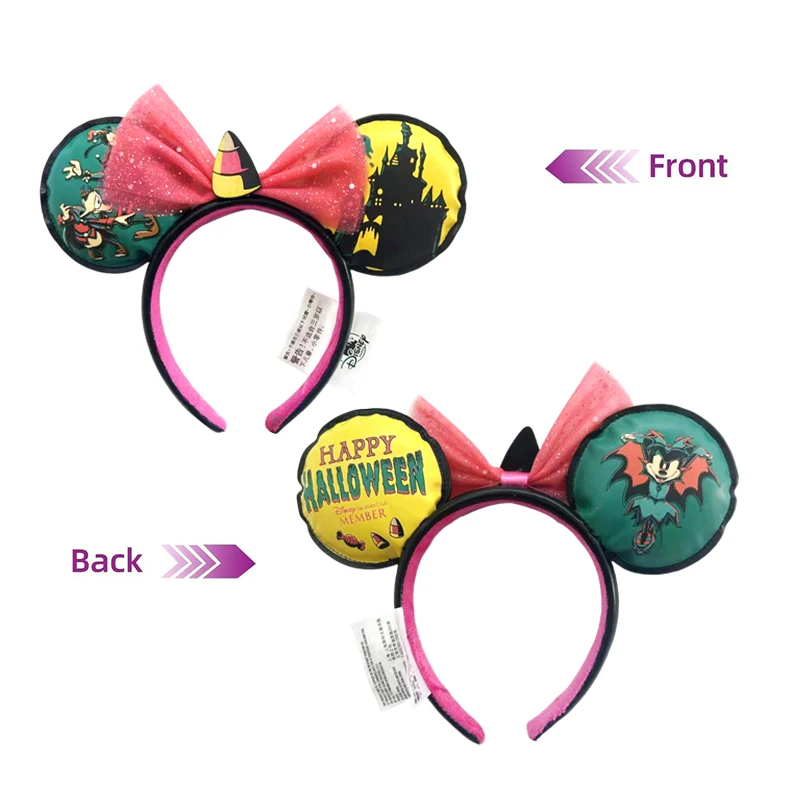 Disney Happy Halloween Mickey Mouse Headband Haunted house and castle Cosplay Accessories Mickey Bat Sweets Headwear Girl Gift