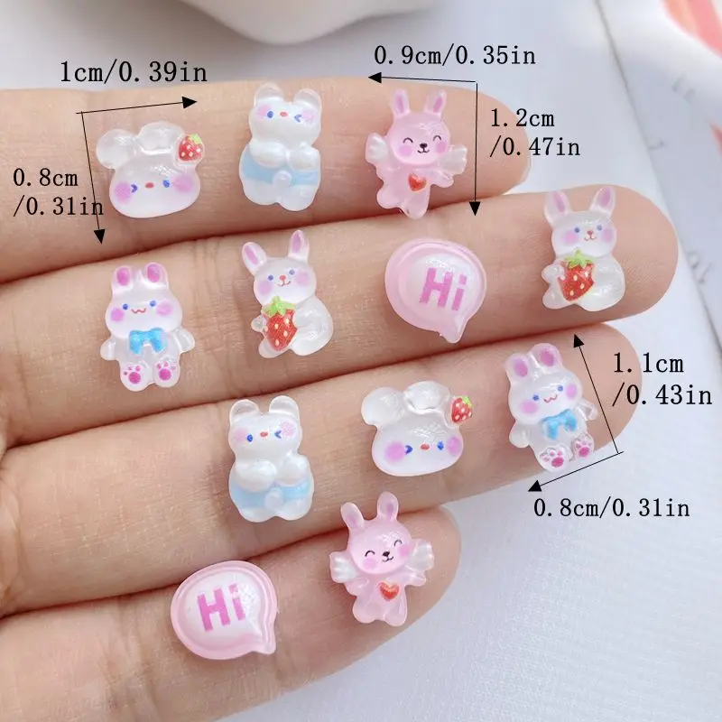 50Pcs New Cute Resin 8*10mm Mini Shiny Little Cat Flatback  Ornament Jewelry Making Manicure Hairwear Accessories