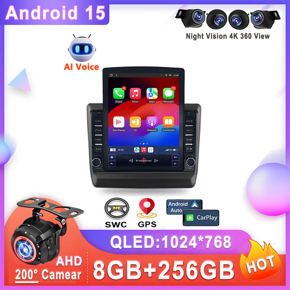

9,7-дюймовый Android 15 авто радио для lsuzu D-MAX 3 RG 2019-2023 стерео головное устройство мультимедийный плеер без 2din DVD QLED экран 5G BT