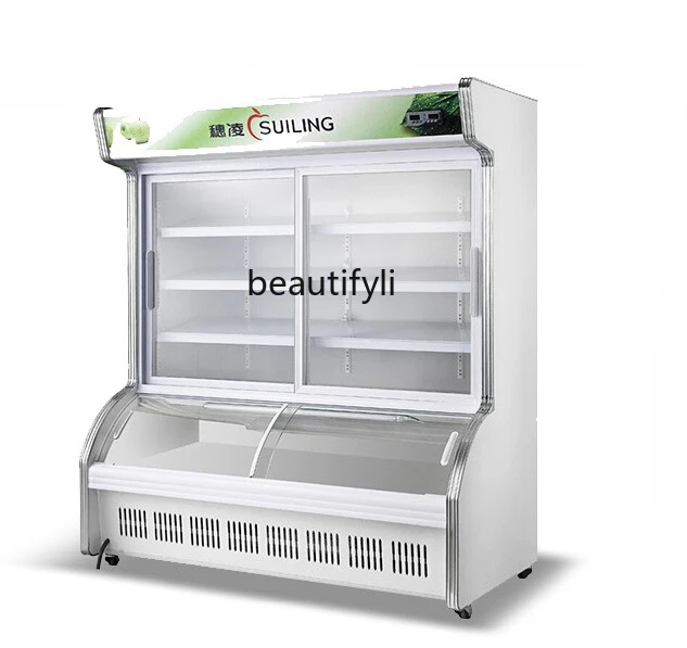 Freezer Double Temperature Freeze Storage Commercial Display Cabinet Restaurant Barbecue Refrigerated Cabinet