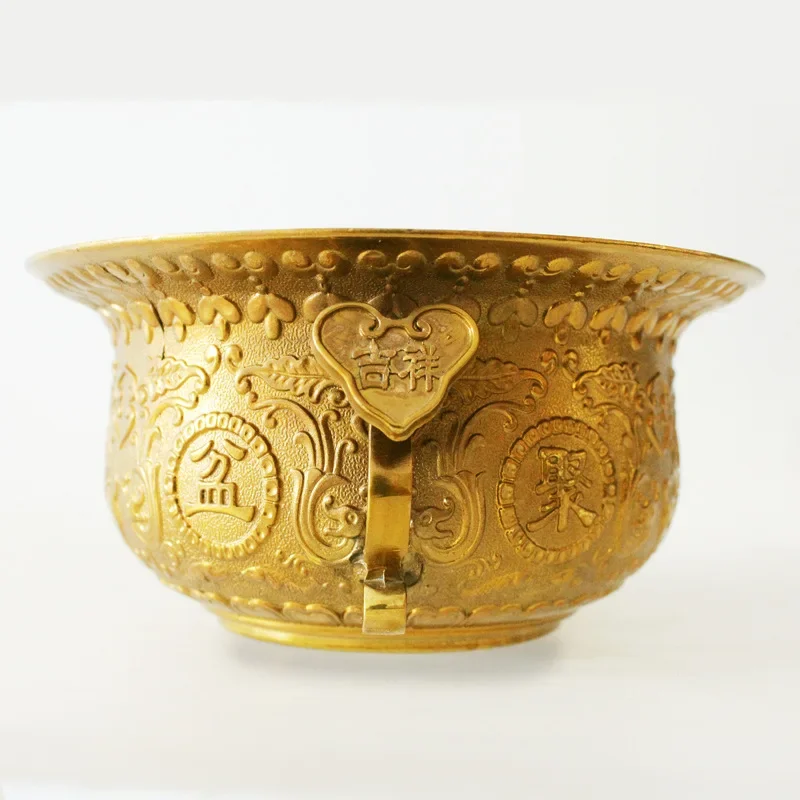 Chinese Feng Shui Cup Bronze Sculpture Cornucopia Carved Metal Handicraft  Desktop Decor Home Decoration Business gifts 10x5cm