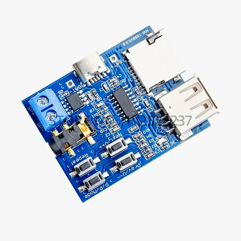 لوحة فك تشفير MP3 بدون فقدان مع مكبر للصوت، وحدة مشغل الصوت USB/TF Card U Disk، MICRO USB، Type-C #3