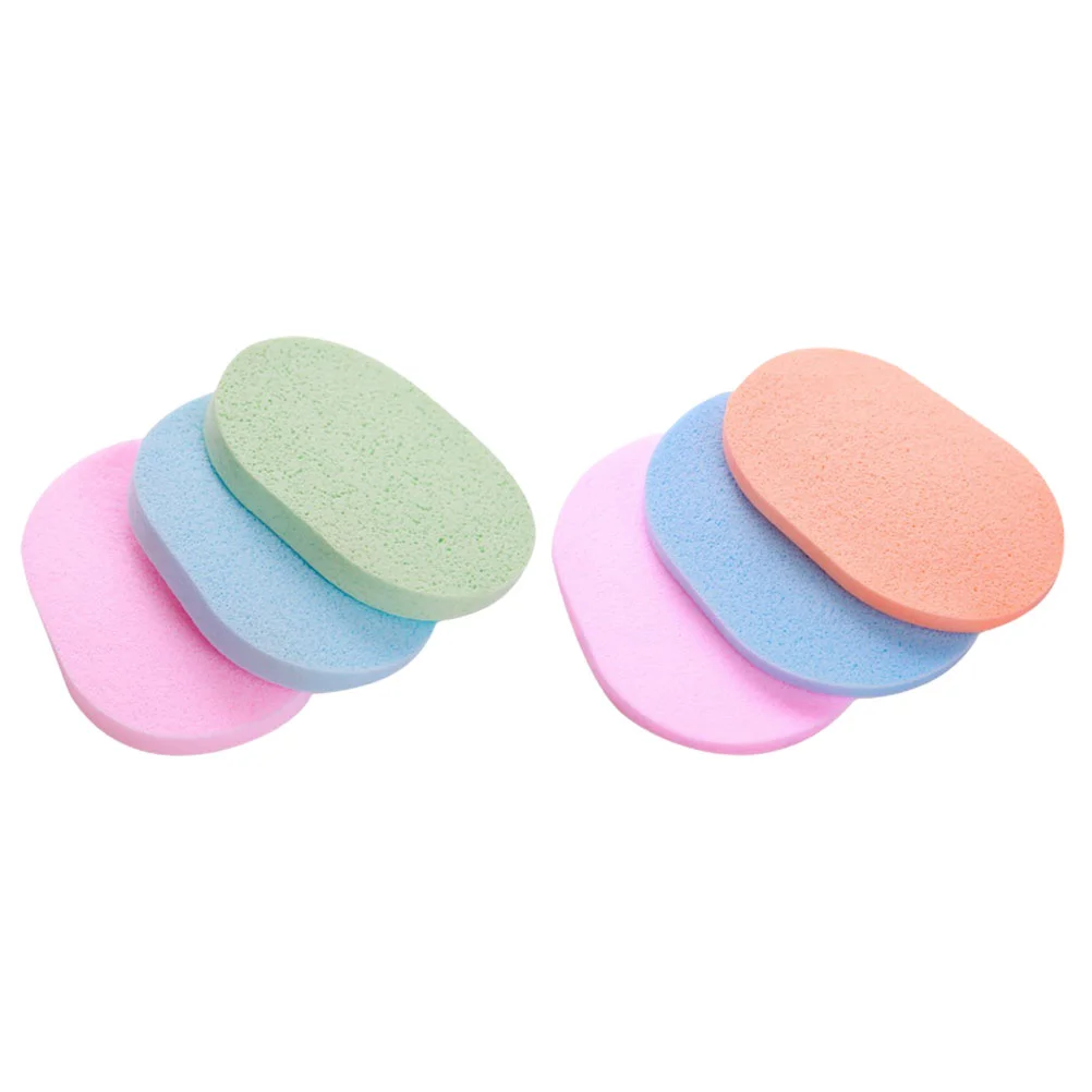 6 Pcs Cleansing Powder Puff Konjac Facial Sponges Power Makeup Body Shower Oil Cleanser for Face Remover Pad