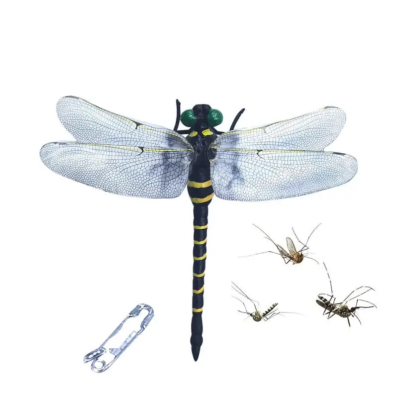 

Portable Fly Zapper 12cm Portable Flexible Dragonfly Fly Repeller Professional Dragonfly Model Bird Scarer Reusable Clip-On Fly