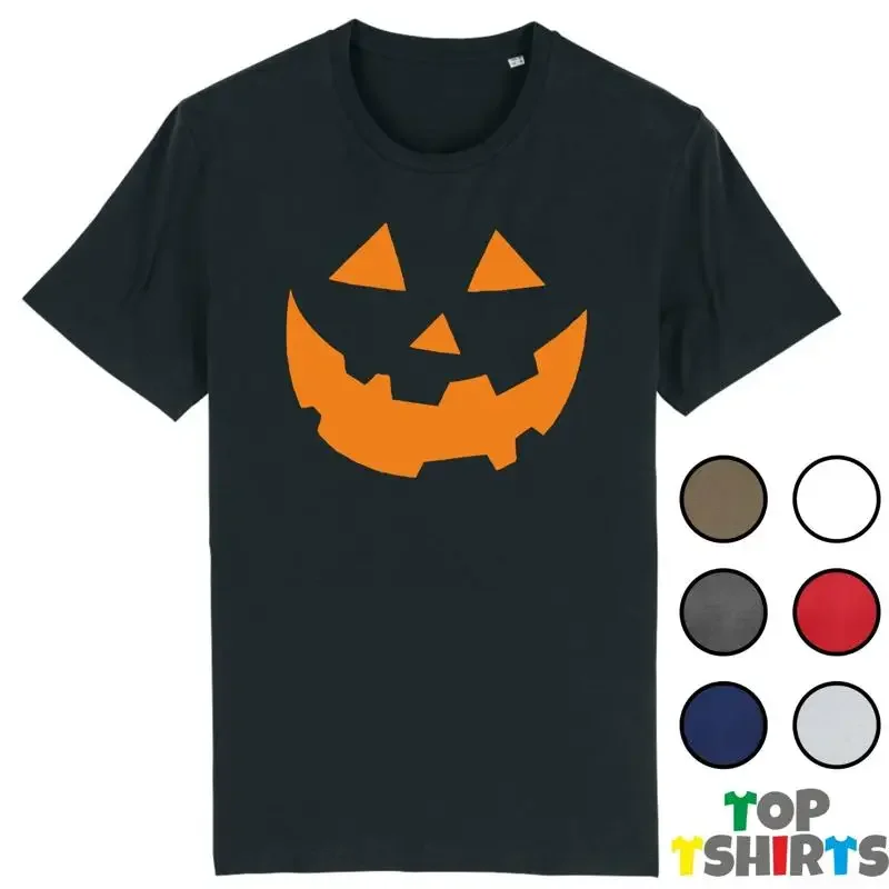Camiseta de disfraz de cara de calabaza de Halloween, disfraz a juego para niños y adultos, terrorífico
