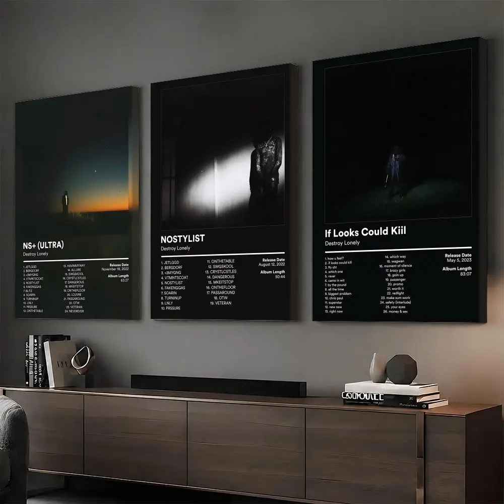 D-Destroy Lonely Rapper Painting Calligraphy HD Modern Style Inner Frame Canvas Poster Bedroom Room Hallway Wall Art Decor