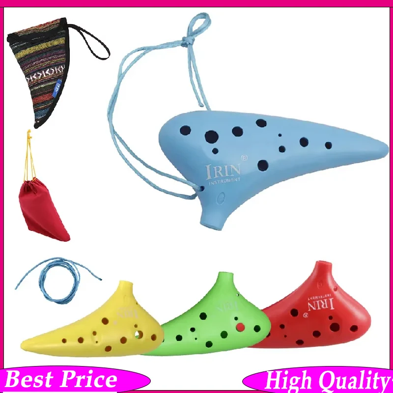 Ocarina de 12 Orificios con Bolsa y Correa para el Cuello, Ocarina Soprano de ABS para Principiantes y Amantes de la Música, Instrumento de Viento Portátil, Fácil de Aprender