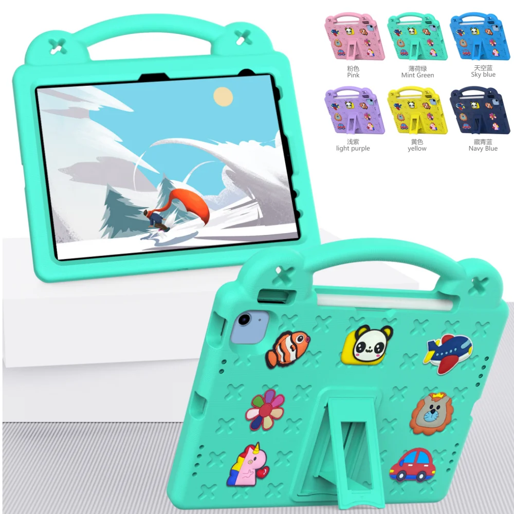 Kids Cute Case for iPad 11th 10th Pro 11 4th 3th 2th 1th Air 5 4 10.9 inch Safe EVA Bear Handheld Shockproof Tablet Cover