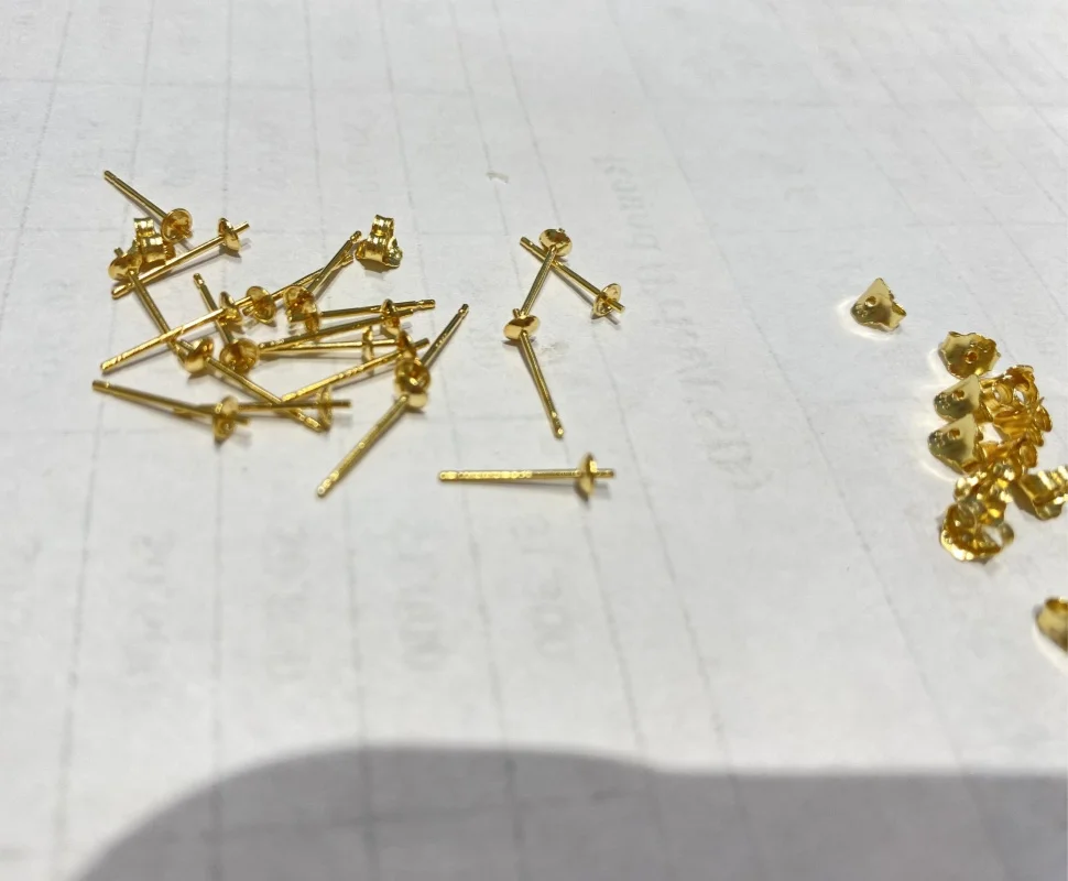 Free Shipping 10pair/lot Earring Needle S925 Silver Gold Plated Earring Plug for Handmade DIY Pearl Earring Accessorie Wholesale